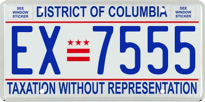 DC license plate EX7555