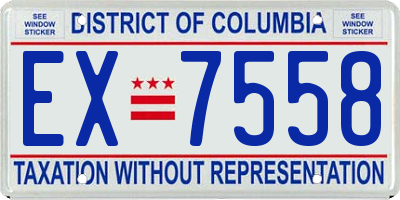 DC license plate EX7558