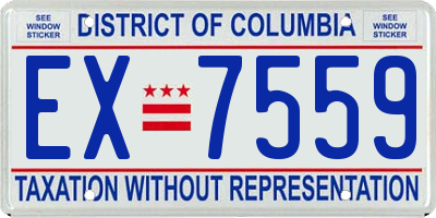 DC license plate EX7559