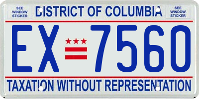 DC license plate EX7560