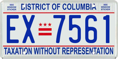 DC license plate EX7561