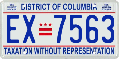 DC license plate EX7563