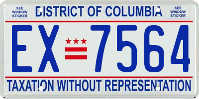 DC license plate EX7564