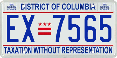 DC license plate EX7565