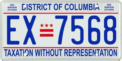 DC license plate EX7568