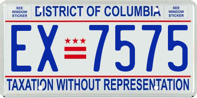 DC license plate EX7575