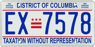 DC license plate EX7578