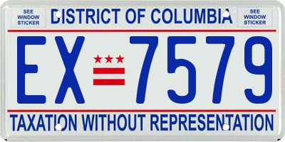 DC license plate EX7579