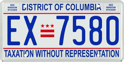 DC license plate EX7580