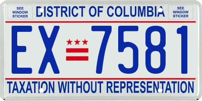 DC license plate EX7581