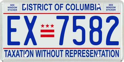 DC license plate EX7582