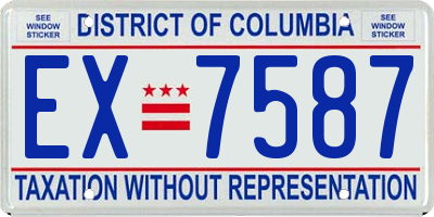 DC license plate EX7587