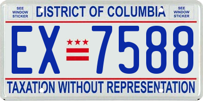 DC license plate EX7588
