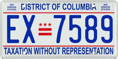 DC license plate EX7589