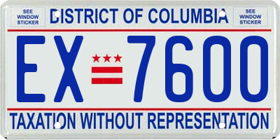 DC license plate EX7600