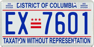 DC license plate EX7601