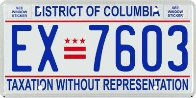 DC license plate EX7603