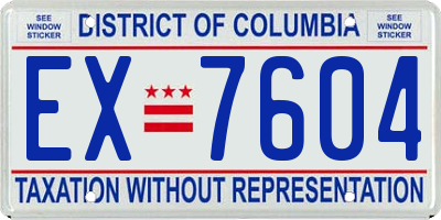 DC license plate EX7604