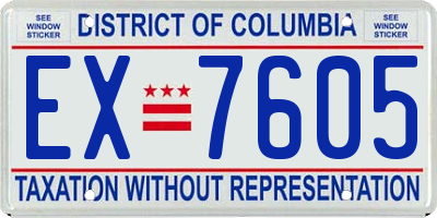 DC license plate EX7605