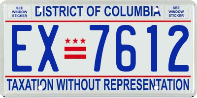 DC license plate EX7612