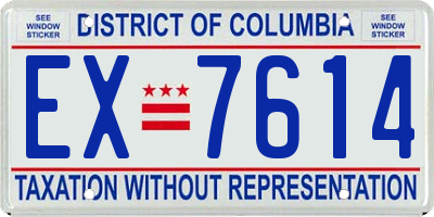 DC license plate EX7614