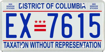 DC license plate EX7615