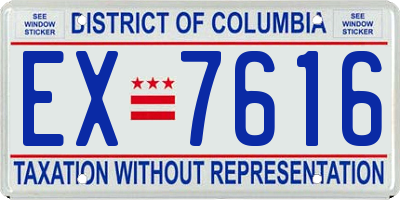DC license plate EX7616