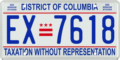 DC license plate EX7618
