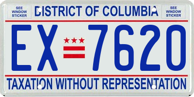 DC license plate EX7620