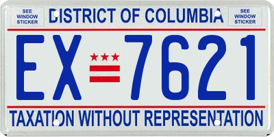 DC license plate EX7621