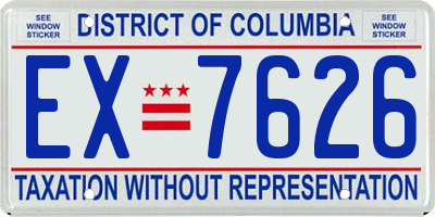 DC license plate EX7626