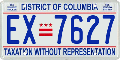 DC license plate EX7627