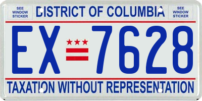 DC license plate EX7628