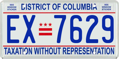 DC license plate EX7629