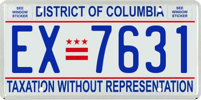 DC license plate EX7631