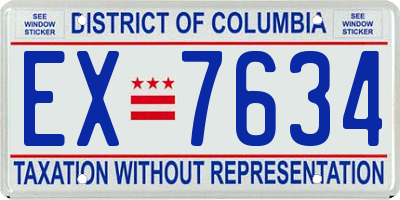DC license plate EX7634
