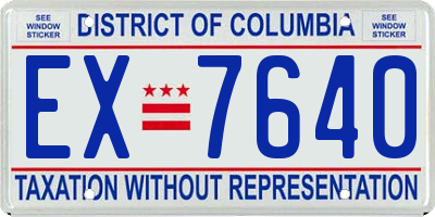 DC license plate EX7640