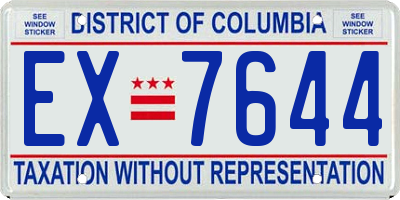 DC license plate EX7644