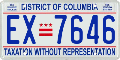 DC license plate EX7646