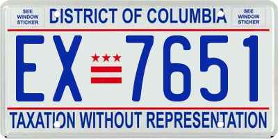 DC license plate EX7651