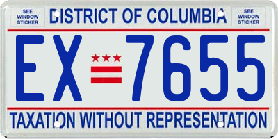 DC license plate EX7655