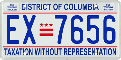 DC license plate EX7656