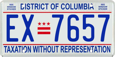 DC license plate EX7657