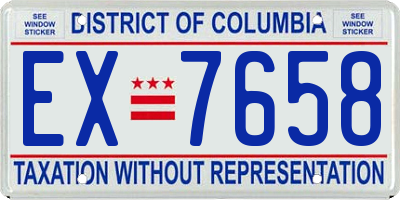DC license plate EX7658
