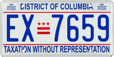 DC license plate EX7659