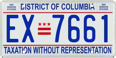 DC license plate EX7661