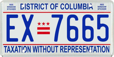 DC license plate EX7665