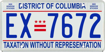 DC license plate EX7672