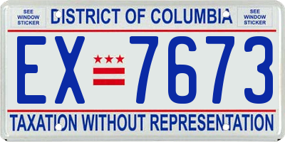 DC license plate EX7673