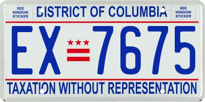 DC license plate EX7675
